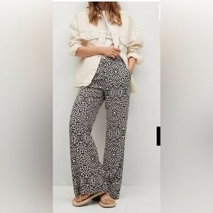 Mango Black and White Palazzo Pants